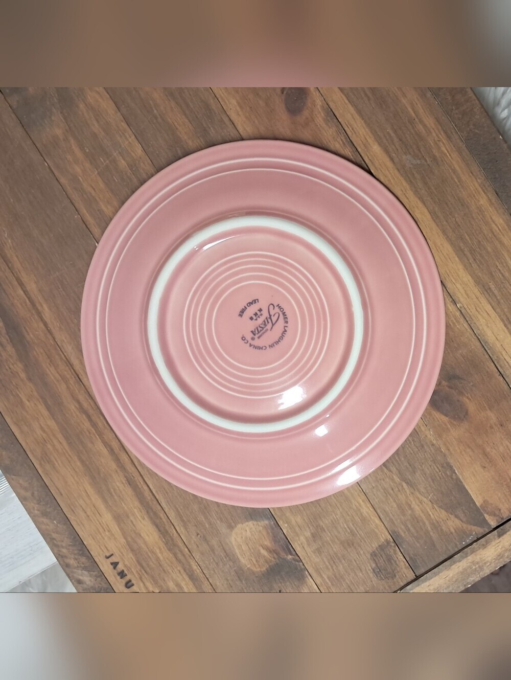 Fiestaware Rose Pink 7.25" Salad Plate – Retired Vintage Fiesta (1986–2005) - Picture 4 of 5